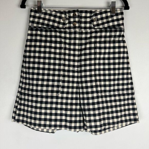 Sfera Collection Women's Black White Gingham High Waisted Duo Pocket Shorts Sz 4 - Picture 5 of 15